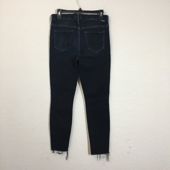 MOTHER High Waisted Looker Ankle Fray in Last Call Wash Size 29 Dark Blue - Picture 7 of 14